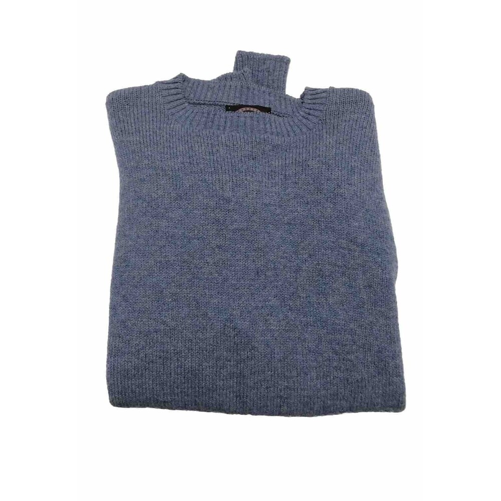 JANTZEN Tumblespun Mens Blue Wool blend sweater M tag true vtg 70s USA Made